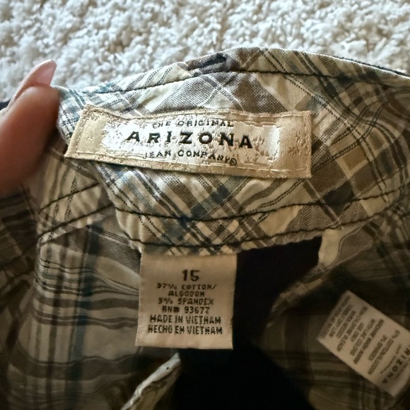 Arizona Jean Company Plaid Shorts in Black, Brown, and White - Picture 6 of 6